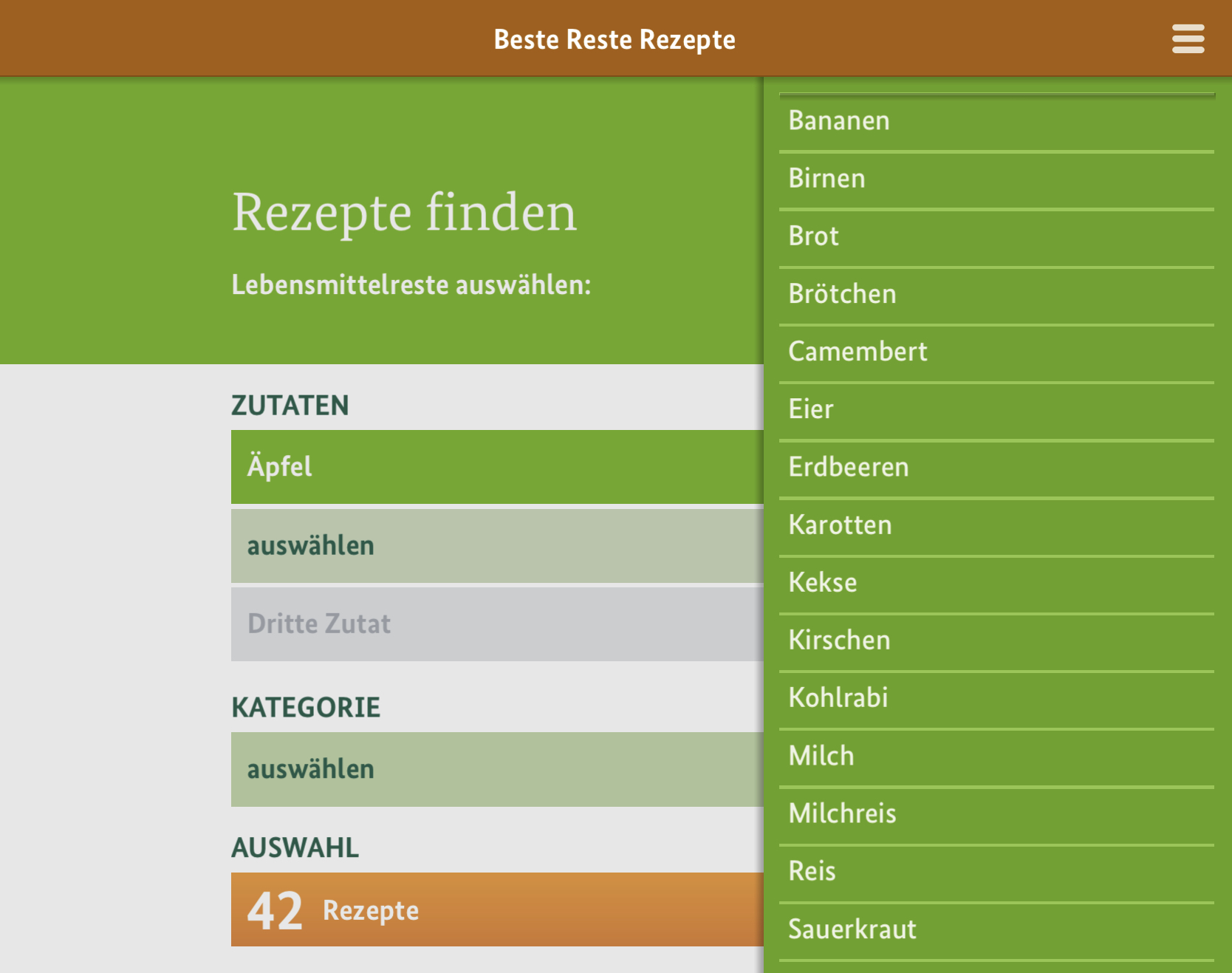 Zu gut für die Tonne! – App! Mit einfachen Reste-Rezepten